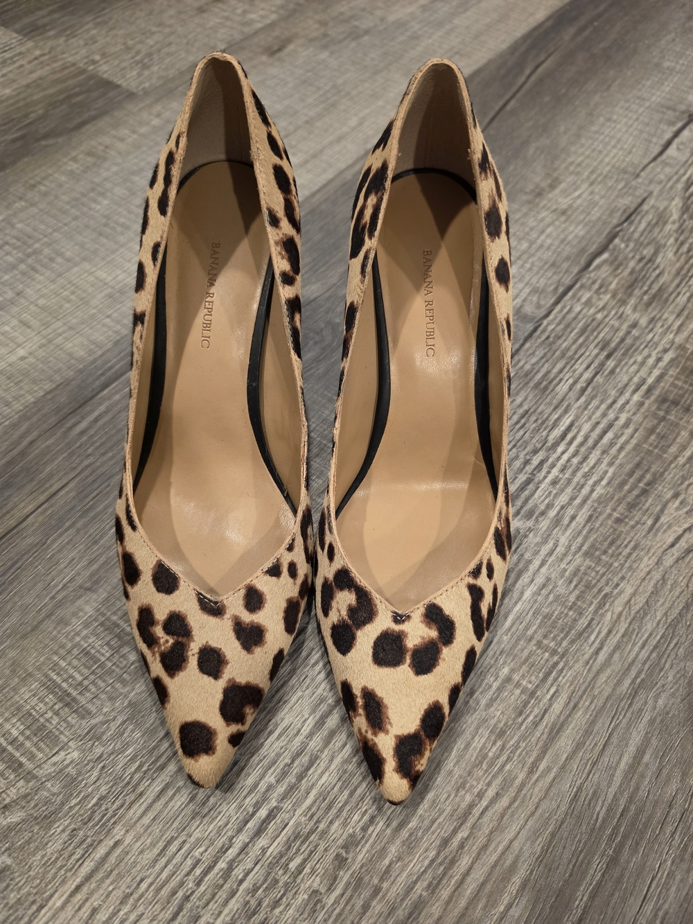 Banana Republic Leopard-Print Pointed Toe Pumps - Tan & Black